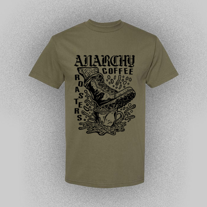 Anarchy Coffee Give em the Boot! Tee - Anarchy Coffee Roasters