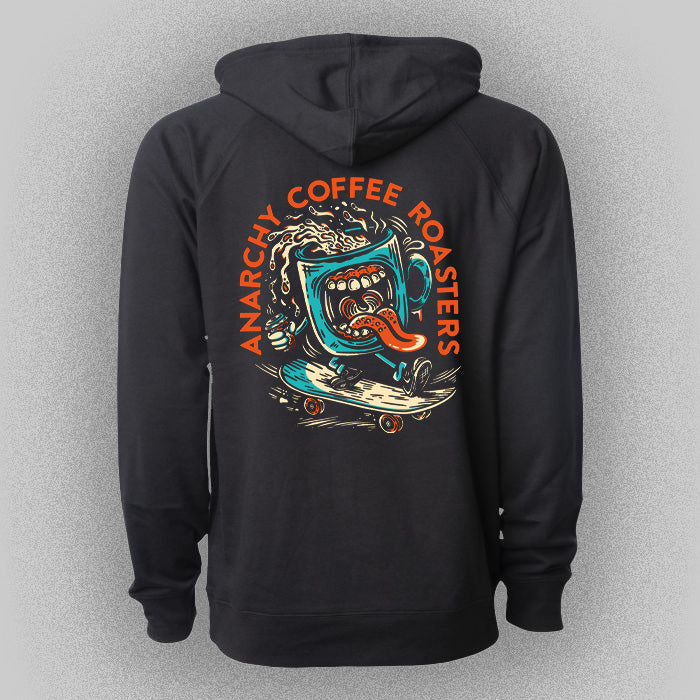 Anarchy Roasters Skating Mug Zip-Up Hoodie - Anarchy Coffee Roasters